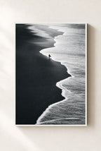 Walk the Black Sand, framed, white