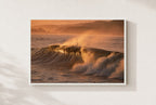 Golden Hour Break, framed, white