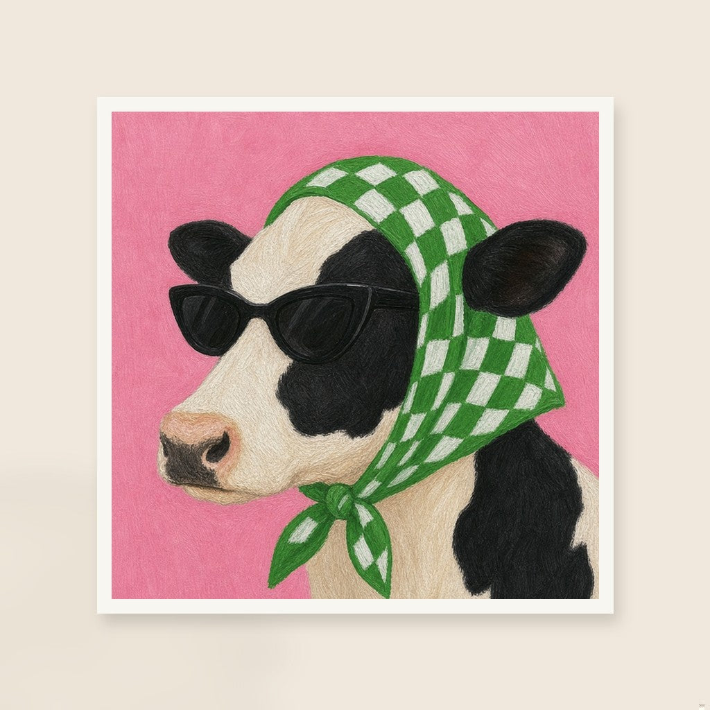 Off-Duty print, mounted in a white wood frame on a cream wall.