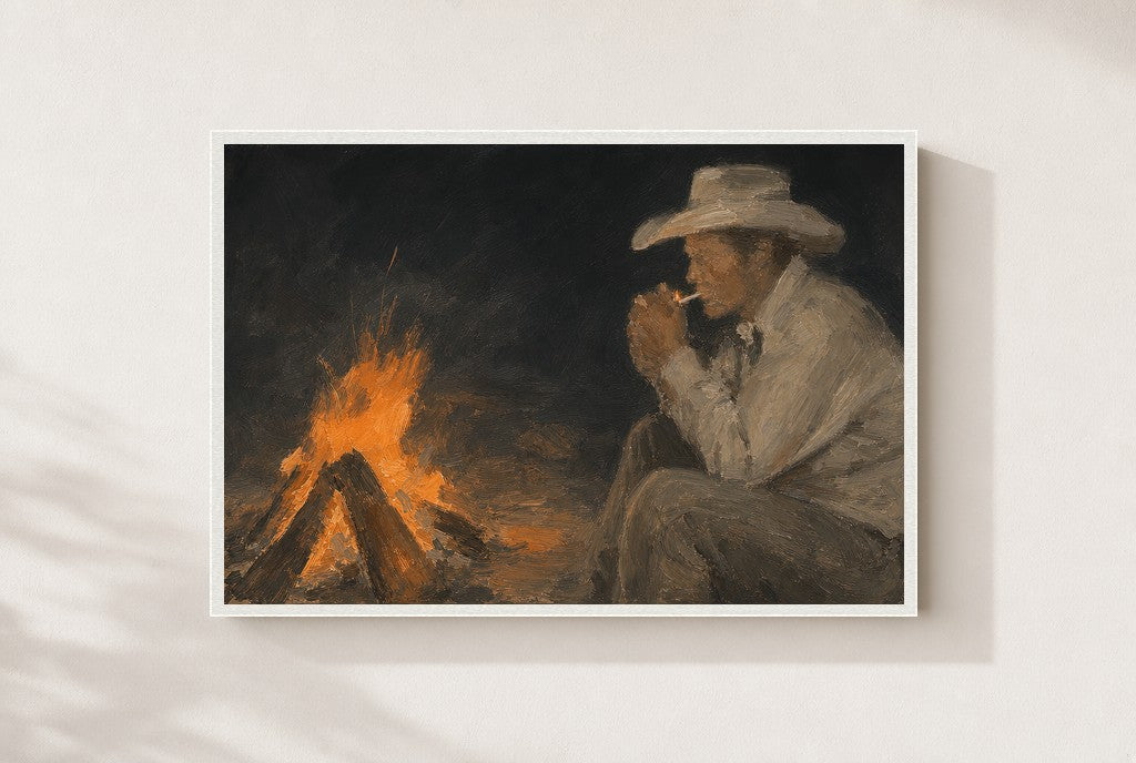 Light from the Fire, framed close-up, white