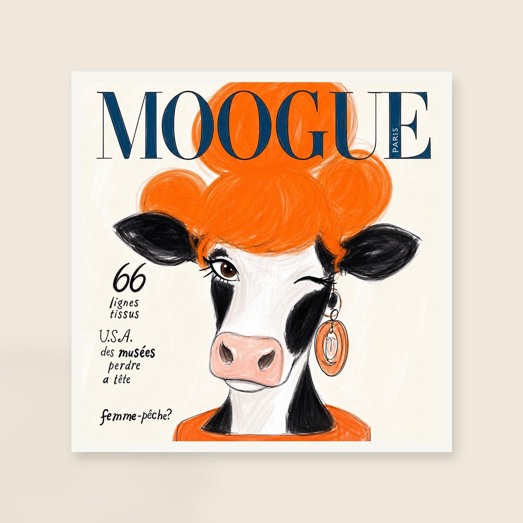 MOOGUE Paris print, mounted in a white wood frame on a cream wall.