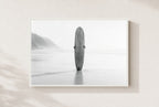 Longboard at Low Tide, framed, white