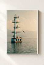 High Dive Diplomacy, framed, white
