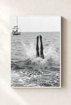 Off the Boat, framed, white