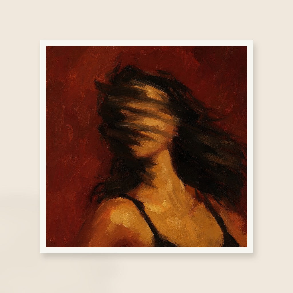 Hair Whip, Oxblood Wash, framed close-up, white