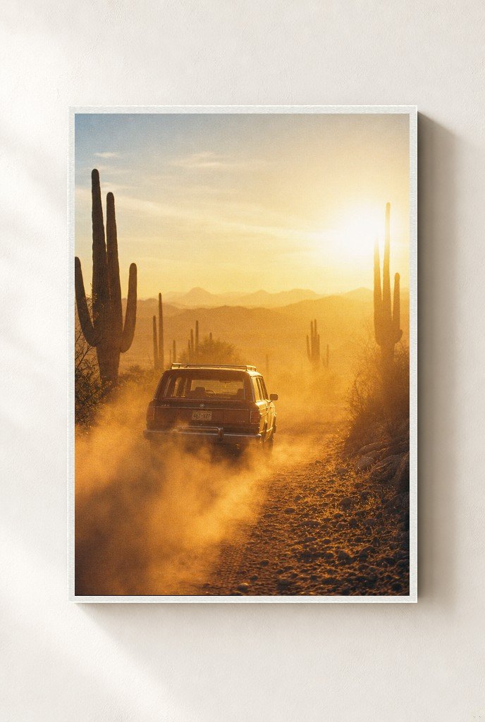 Dust and Gold, framed, white