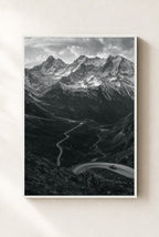 Pass Through the Alps, framed, white