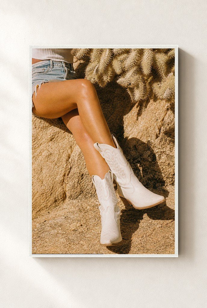 Boots and Sunburn, framed, white
