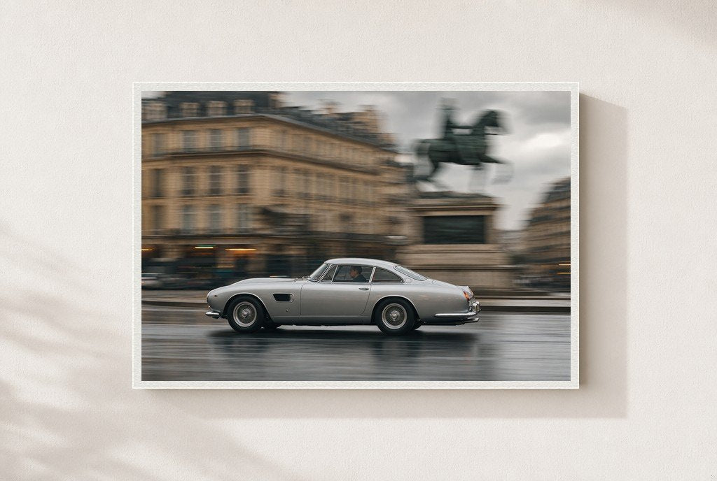 Paris in the Rain, framed, white