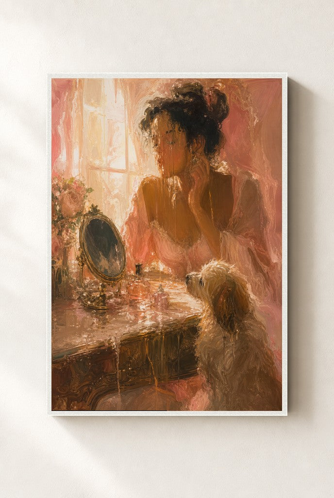 Two of Her, in Green, framed close-up, white
