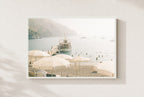 Haze Over the Harbor, framed, white