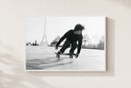 Skate, Tower Behind You, framed, white