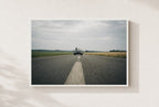 Runway to Nowhere, framed, white