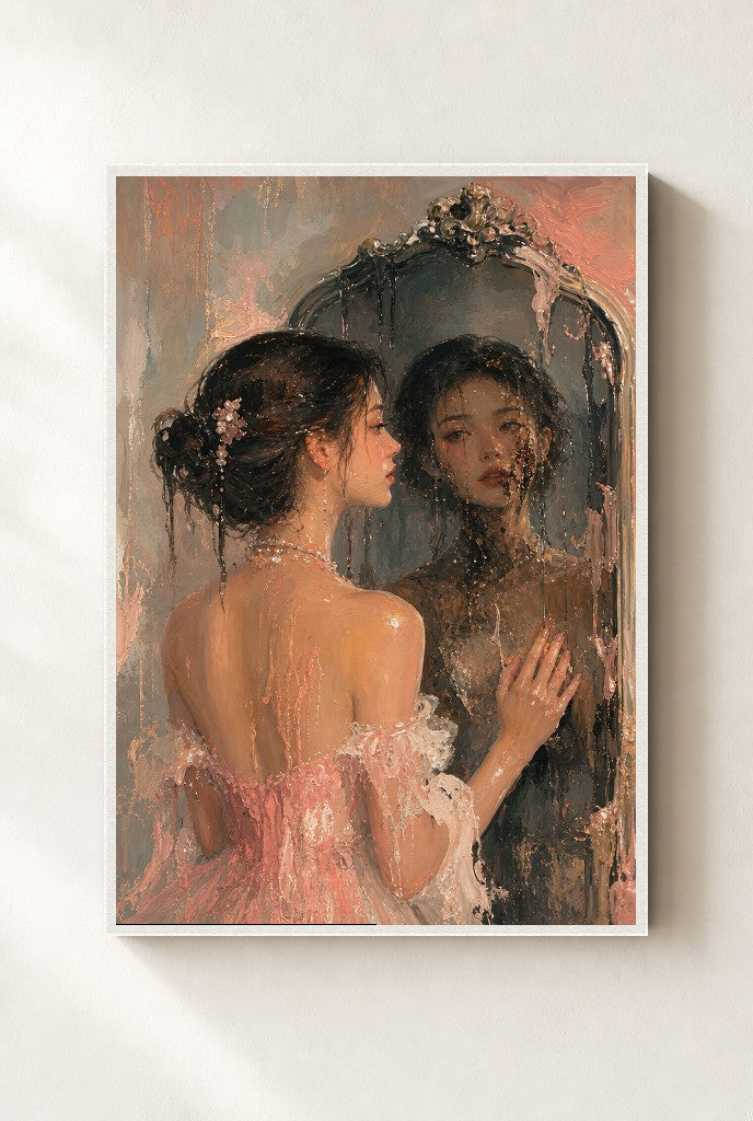 Mirror, Mirror, Whatever, framed close-up, white