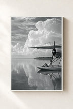Wing and Water, framed, white