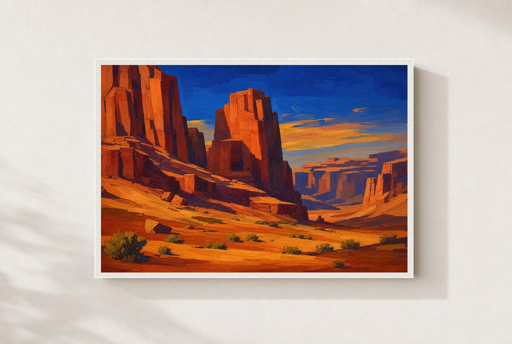 Canyon, Last Light, framed close-up, white