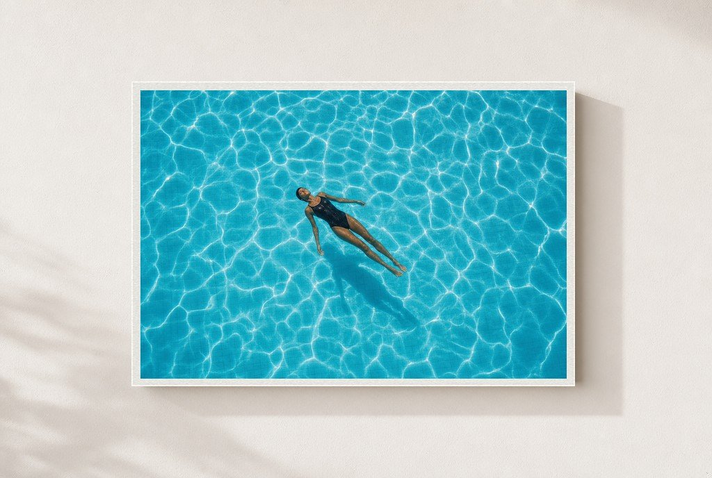 Float and Forget, framed, white