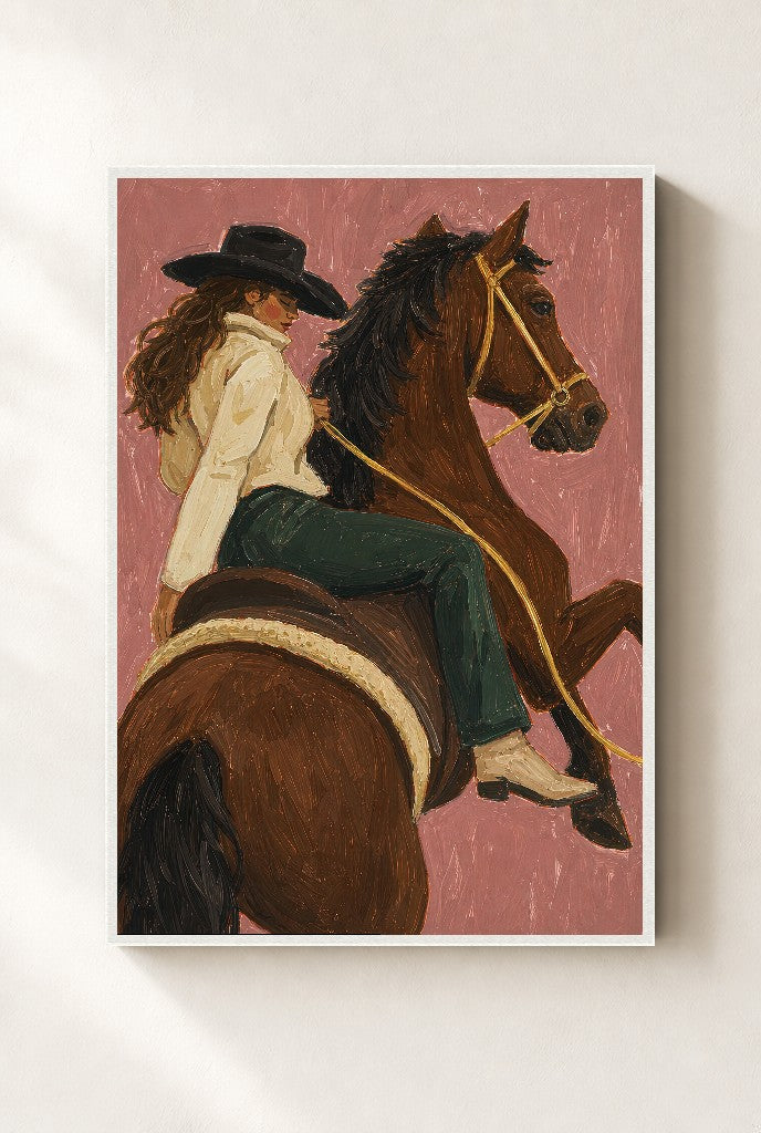 Rode In Late, framed close-up, white