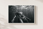 Held Underwater, framed, white