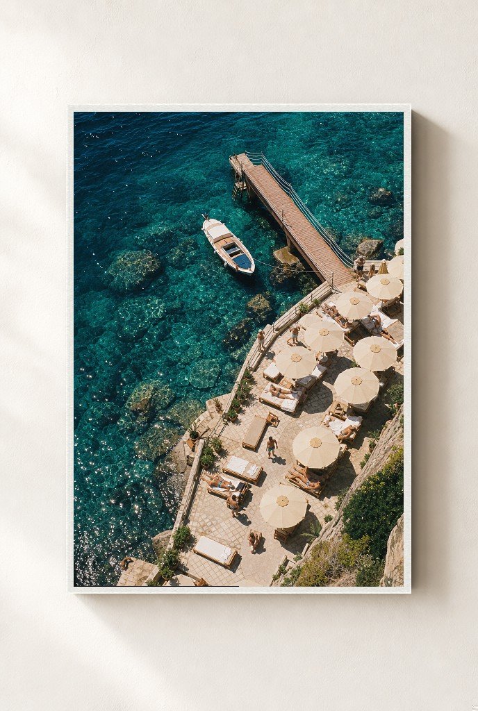 Dock Service, framed, white