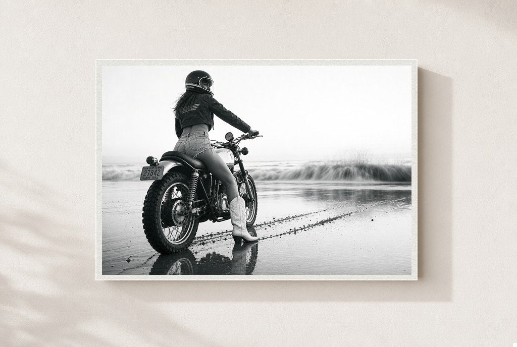 Salt and Throttle, framed, white