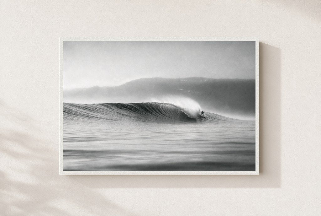 One Clean Wave, framed, white