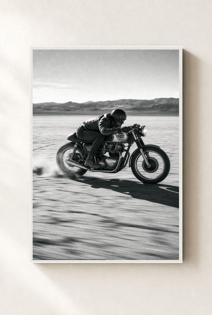 Salt Flat Sprint, framed, white