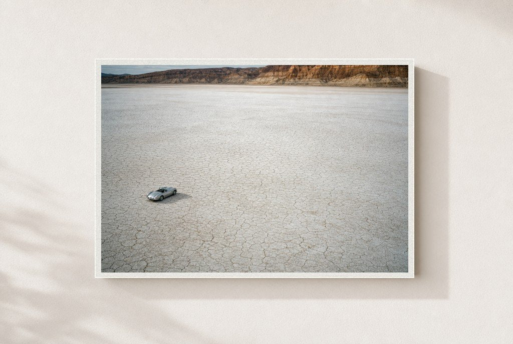 Alone on the Flats, framed, white