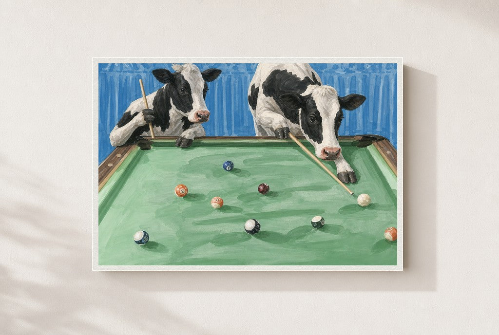 Bar League print, mounted in a white wood frame on a cream wall.