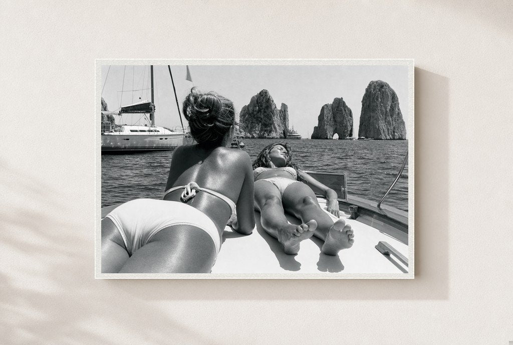 Faraglioni from the Bow, framed, white