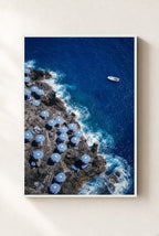 Blue Stripe Armada, framed, white