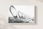 Spinnakers in Line, framed, white
