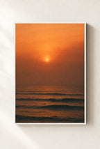 Burnt Orange Lineup, framed, white