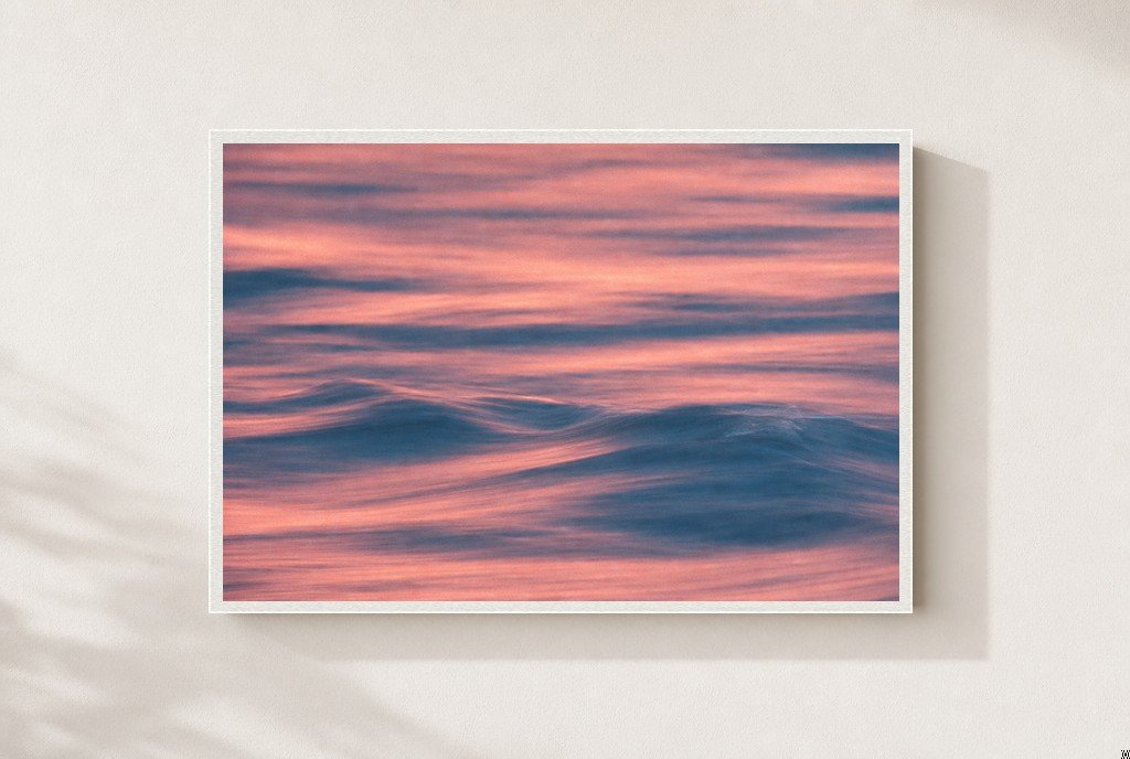 Pink Tide, framed, white