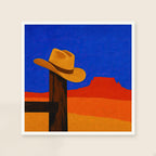Hat on the Post, framed close-up, white