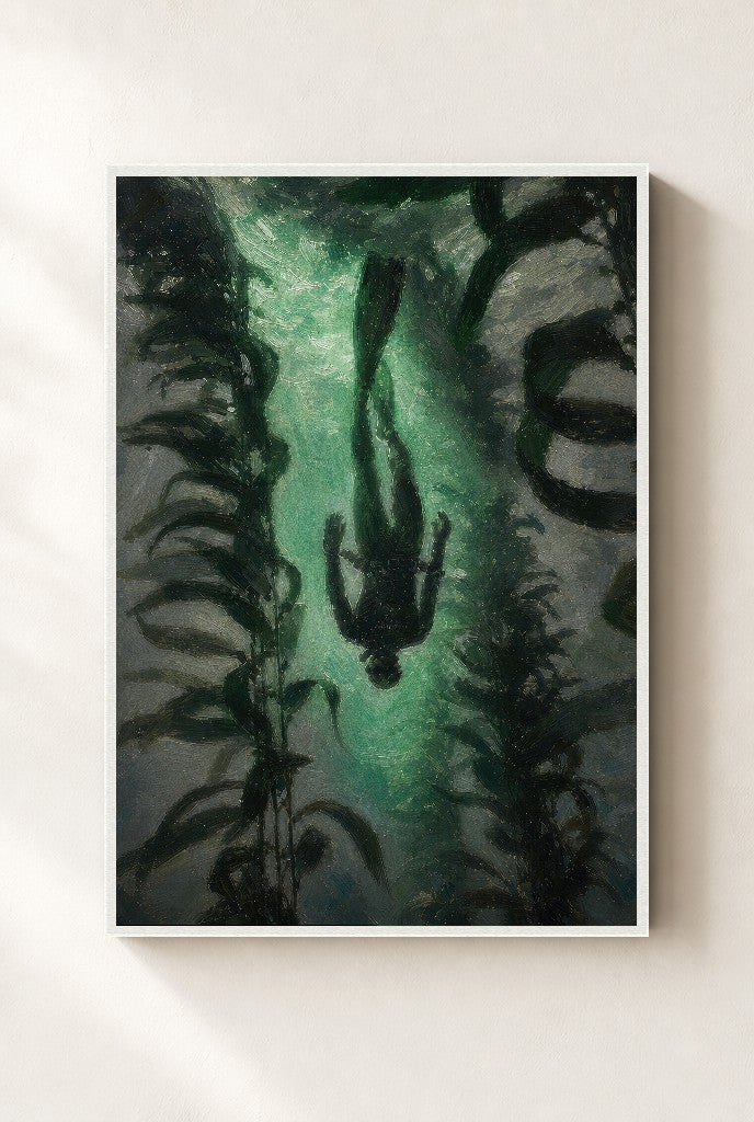 Down in the Kelp, framed close-up, white