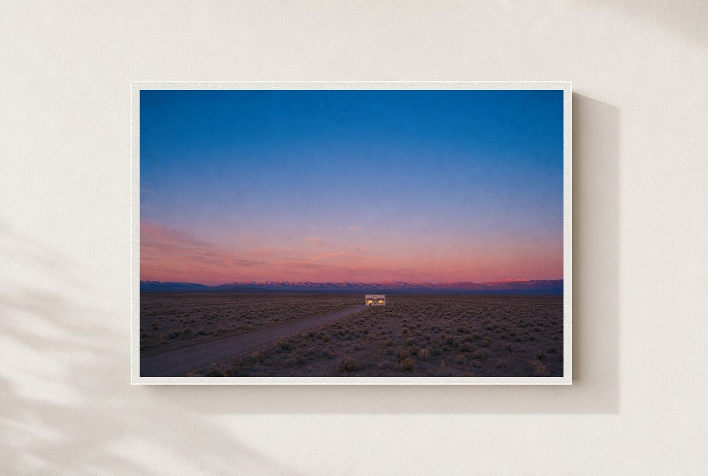Last Light, No Plans, framed, white
