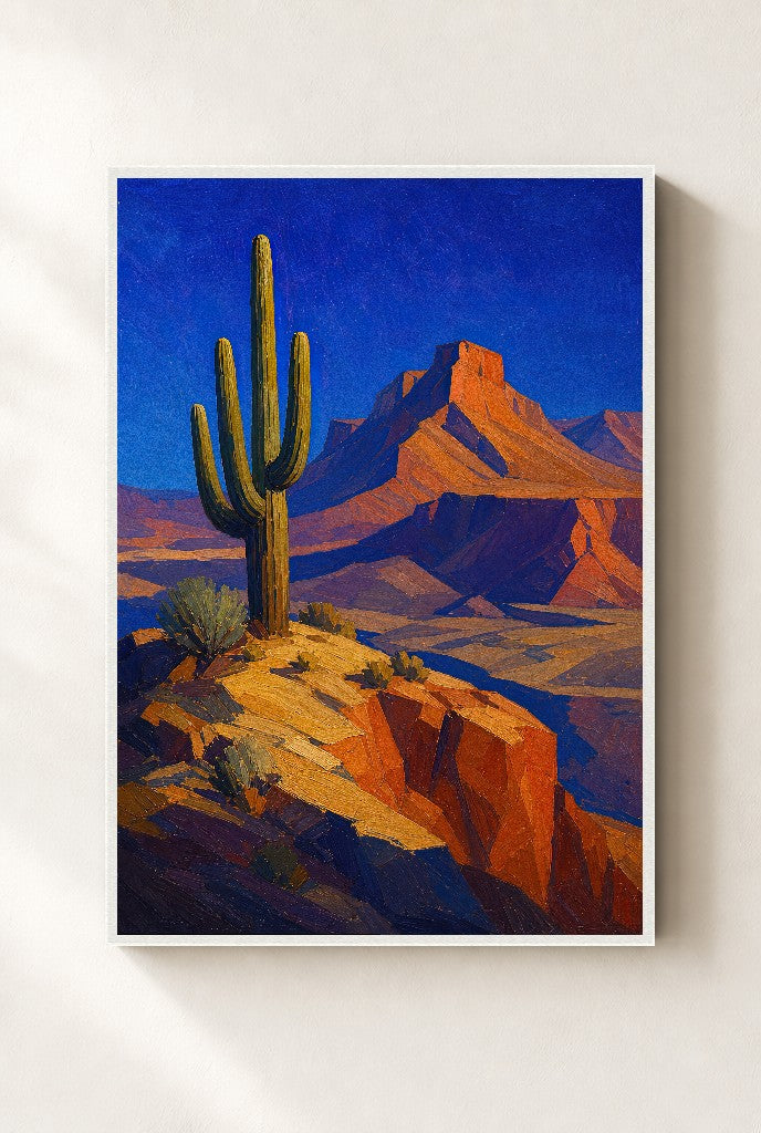 One Cactus, No Apologies, framed close-up, white