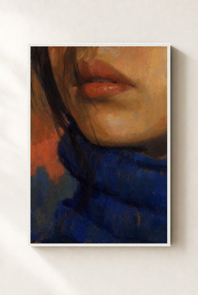 Turtleneck Weather, framed close-up, white