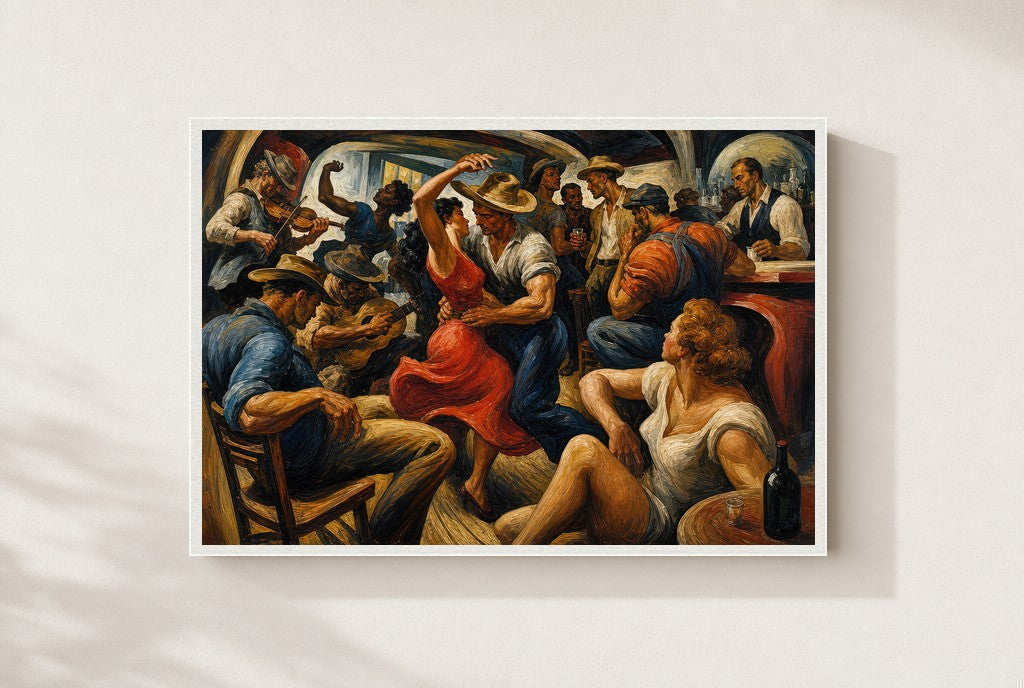 Last Call at the Saloon, framed close-up, white