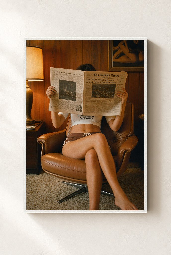 Front Page, Bare Feet, framed, white