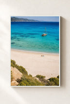 Two on an Empty Beach, framed, white