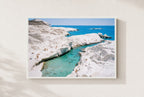 Into the Blue Pool, framed, white