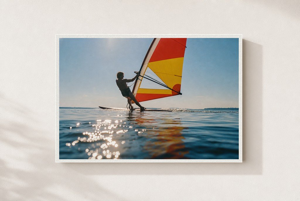 Catch the Wind, framed, white