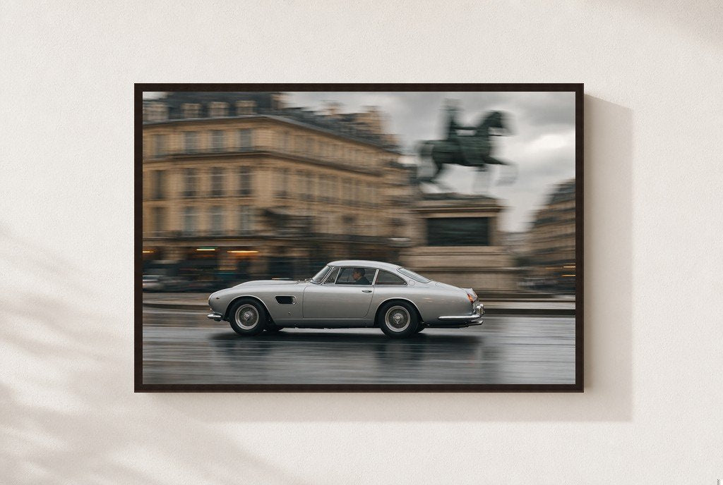 Paris in the Rain, framed, walnut