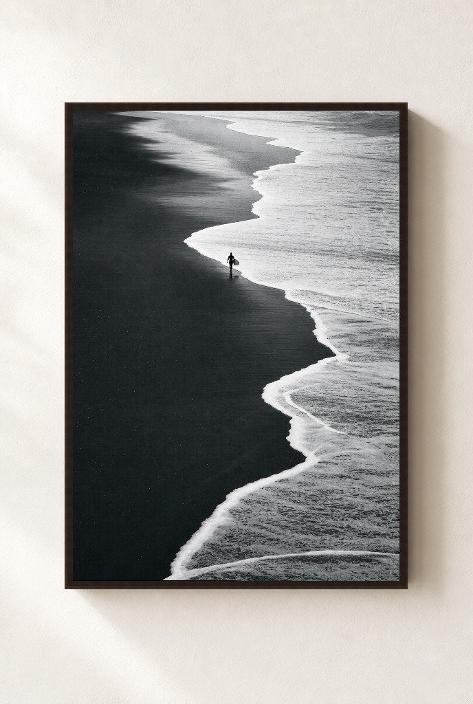 Walk the Black Sand, framed, walnut