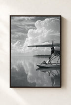 Wing and Water, framed, walnut