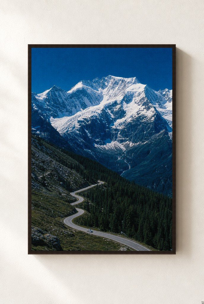 The Alpine Pass, framed, walnut