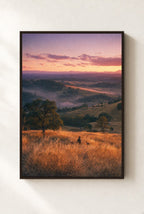 Sunrise in the Tall Grass, framed, walnut