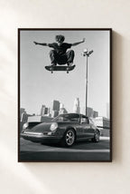 Hang Time, framed, walnut